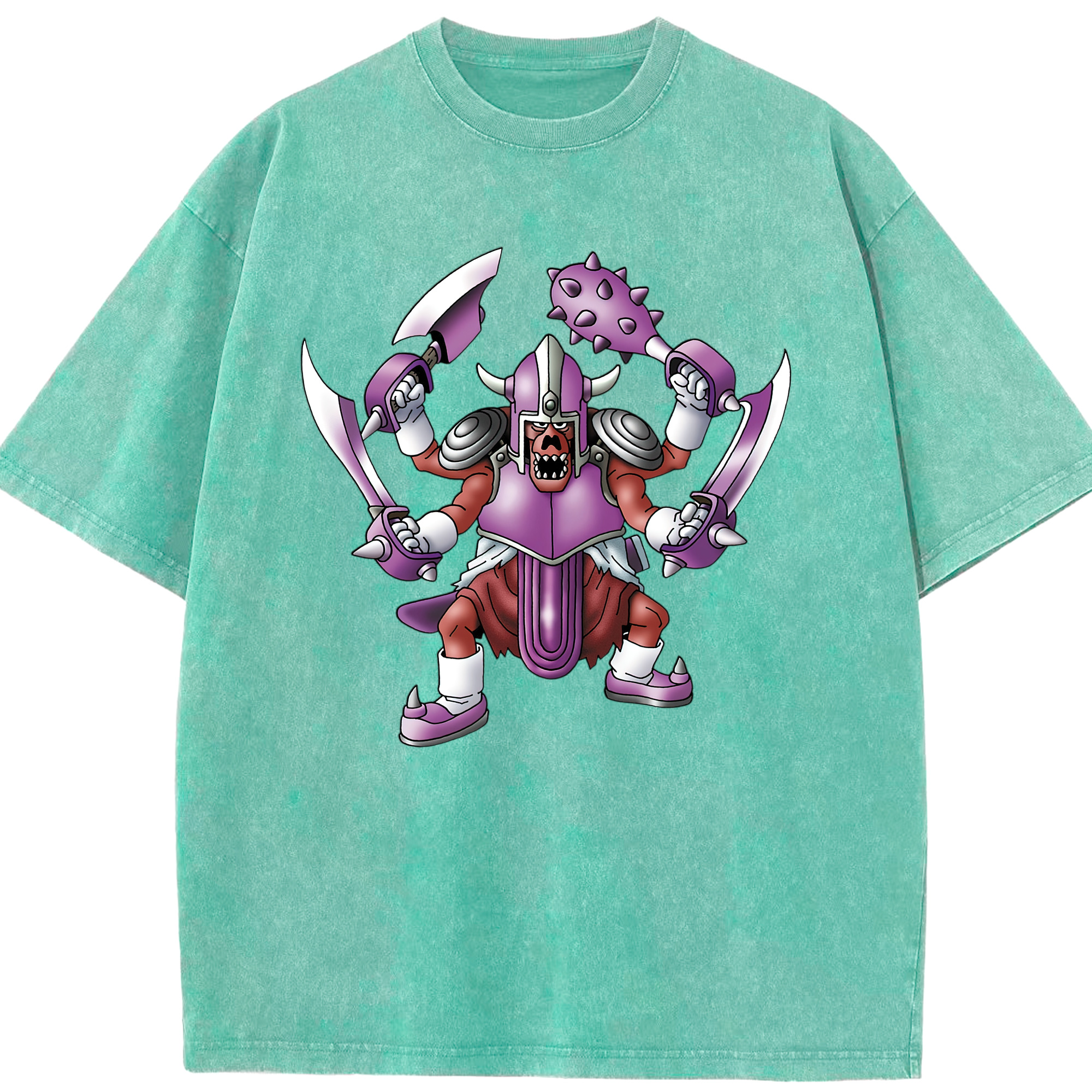 （画像用） ドラゴンクエスト Doragon Kuesuto Dragon Quest 綿100% ヴィンテージ風 半袖Tシャツ（フロントプリント）